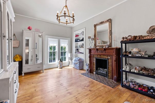 Chandelier, Fireplace, Interior, Wood Texture Flooring