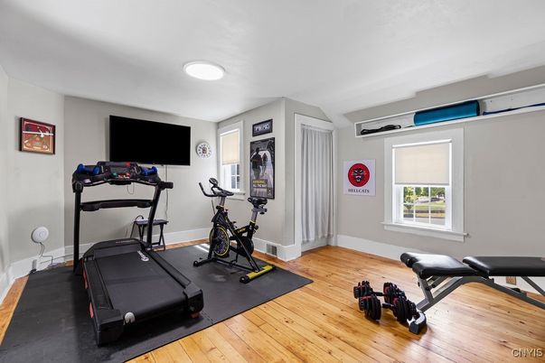Fitness Equipment, Interior, Wood Texture Flooring