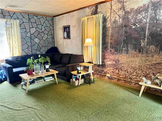 Interior, Living room, Stone Walls