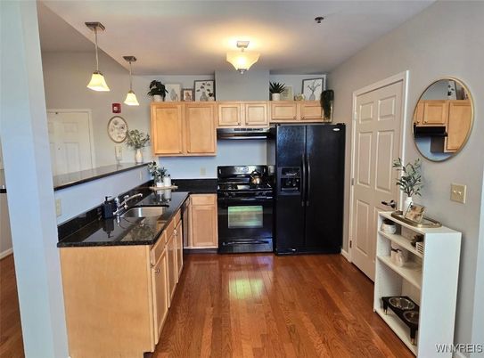 Interior, Kitchen, Pendant Lights, Wood Texture Flooring