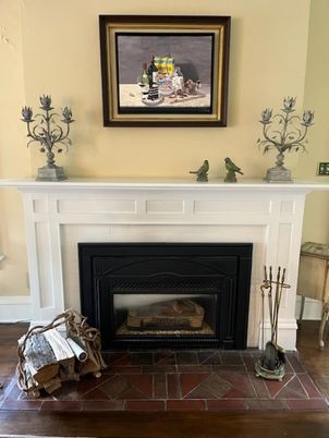 Fireplace, Interior, Wood Texture Flooring
