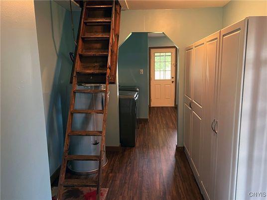 Interior, Washer, Wood Texture Flooring