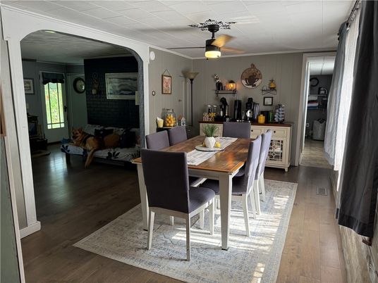 Dining room, Interior, Wood Texture Flooring