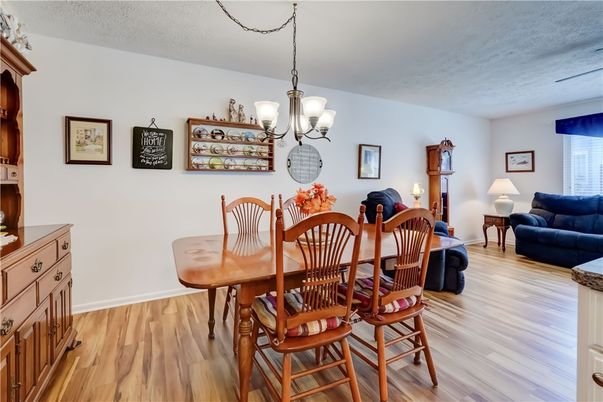Chandelier, Dining room, Interior, Pendant Lights, Wood Texture Flooring