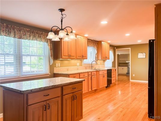 Chandelier, Interior, Kitchen, Recessed Lighting, Wood Texture Flooring
