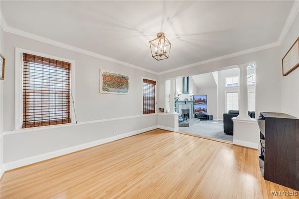 Empty room, Fireplace, Interior, Living room, Wood Texture Flooring