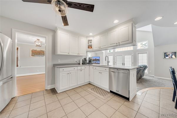 Interior, Kitchen, Recessed Lighting, Wood Texture Flooring