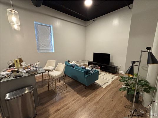 Home Office, Interior, Living room, Recessed Lighting, Wood Texture Flooring