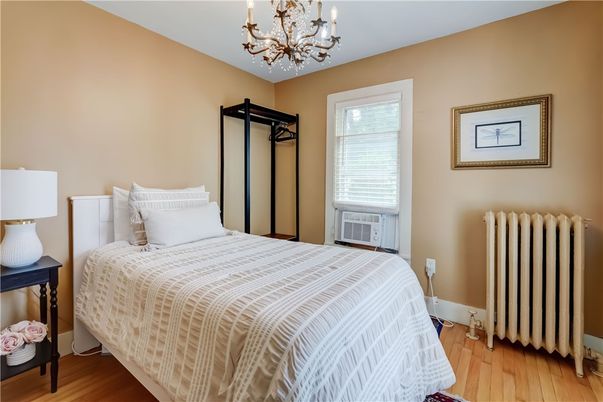 Bedroom, Chandelier, Interior, Wood Texture Flooring