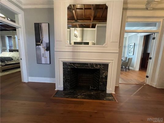 Fireplace, Interior, Wood Texture Flooring