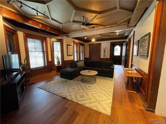 Interior, Living room, Pendant Lights, Wood Texture Flooring