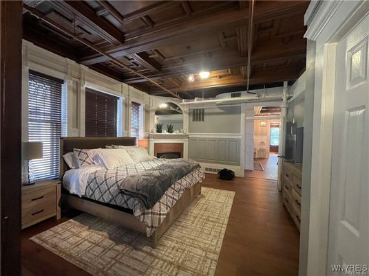 Bedroom, Interior, Wooden Beams, Wooden Ceilings, Wood Texture Flooring