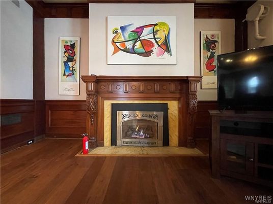 Fireplace, Interior, Wood Texture Flooring