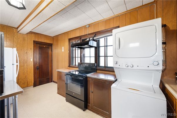 Interior, Kitchen, Utility Closets, Washer, Wooden Walls