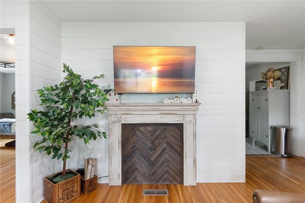 Fireplace, Interior, Wood Texture Flooring