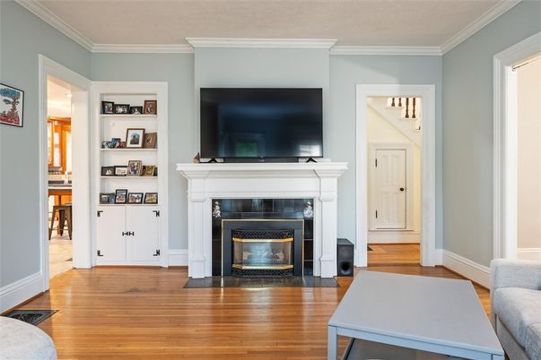 Fireplace, Interior, Wood Texture Flooring