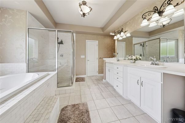 Bathroom, Dual Sink Vanities, Glass Shower, Interior