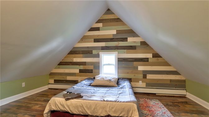 Bedroom, Interior, Wood Texture Flooring, Wooden Walls