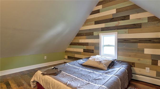 Bedroom, Interior, Wood Texture Flooring, Wooden Walls