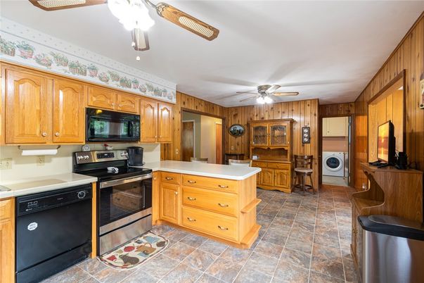 Interior, Kitchen, Washer, Wooden Walls