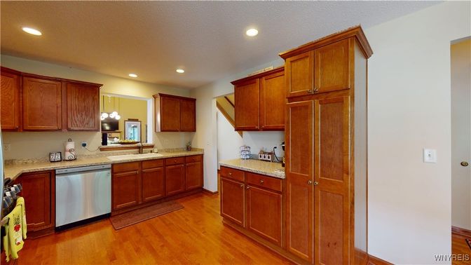 Interior, Kitchen, Recessed Lighting, Wood Texture Flooring