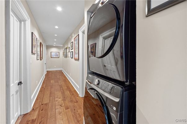 Interior, Recessed Lighting, Utility Closets, Washer, Wood Texture Flooring