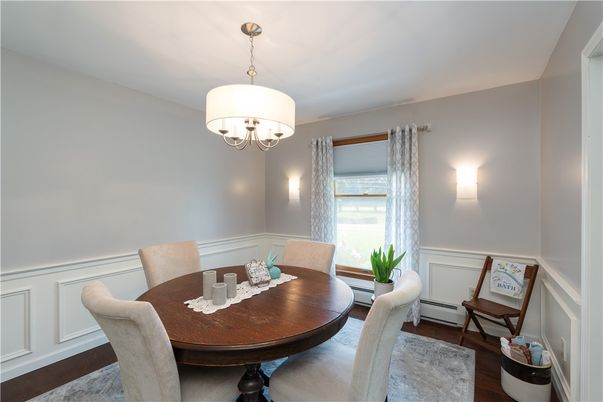 Chandelier, Dining room, Interior, Wood Texture Flooring