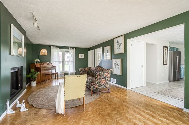 Fireplace, Interior, Living room, Piano, Wood Texture Flooring