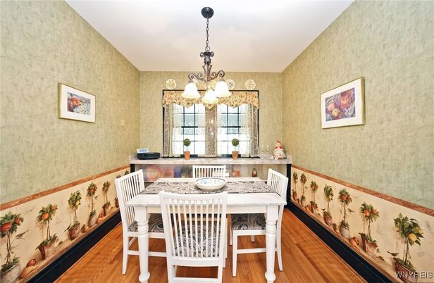 Chandelier, Dining room, Interior, Wood Texture Flooring