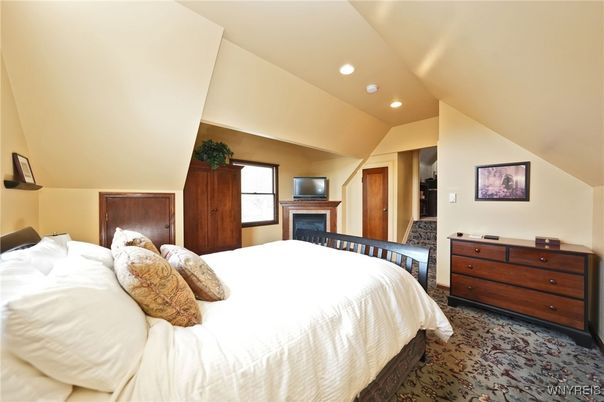 Bedroom, Fireplace, Interior, Recessed Lighting