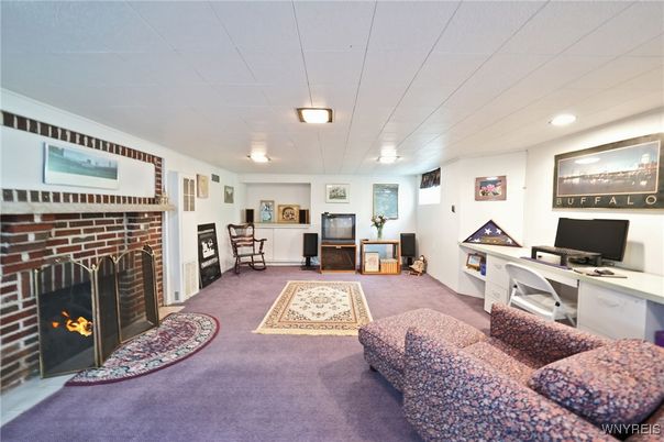 Fireplace, Home Office, Interior, Recessed Lighting