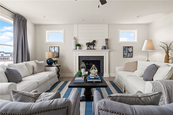 Fireplace, Interior, Living room, Recessed Lighting