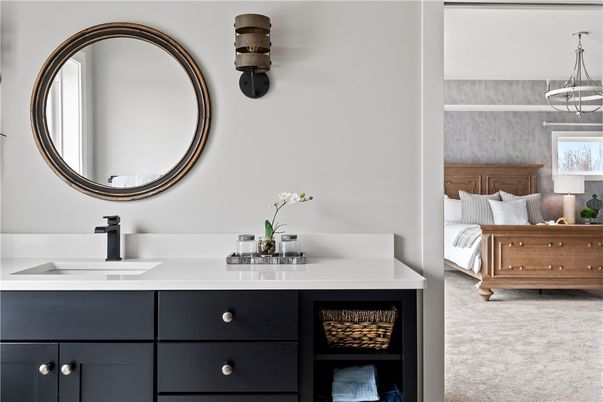 Bathroom, Bedroom, Dual Sink Vanities, Interior, Pendant Lights
