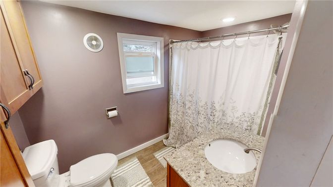 Bathroom, Interior, Recessed Lighting, Wood Texture Flooring