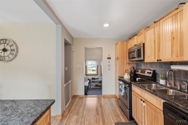 Interior, Kitchen, Recessed Lighting, Wood Texture Flooring