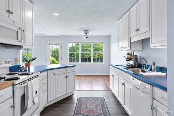 Interior, Kitchen, Recessed Lighting, Wood Texture Flooring
