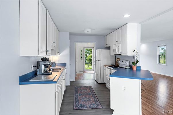 Interior, Kitchen, Recessed Lighting, Wood Texture Flooring