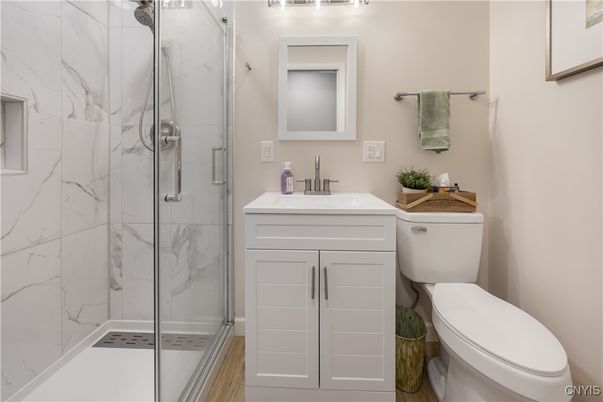 Bathroom, Glass Shower, Interior, Marble Walls