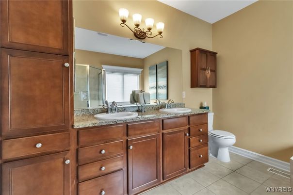 Bathroom, Dual Sink Vanities, Glass Shower, Interior