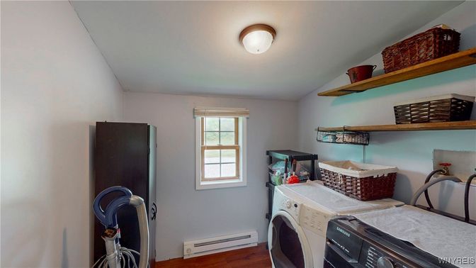 Interior, Washer, Wood Texture Flooring