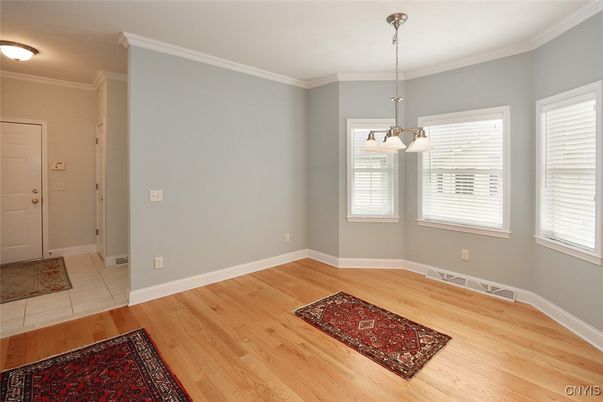 Empty room, Interior, Pendant Lights, Wood Texture Flooring