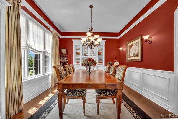 Chandelier, Dining room, Interior, Wood Texture Flooring