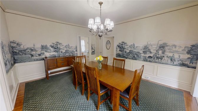 Chandelier, Dining room, Interior, Wood Texture Flooring