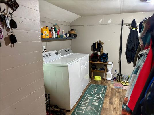 Interior, Washer, Wood Texture Flooring
