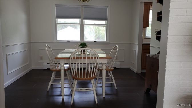 Dining room, Interior, Stone Walls, Wood Texture Flooring