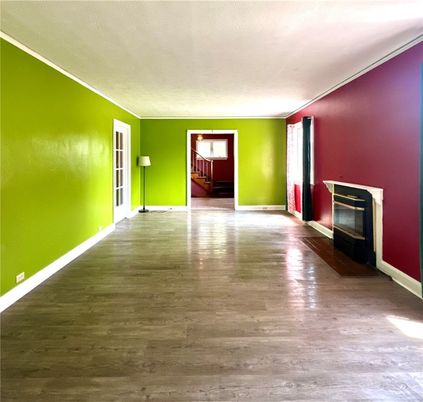 Empty room, Fireplace, Interior, Wood Texture Flooring