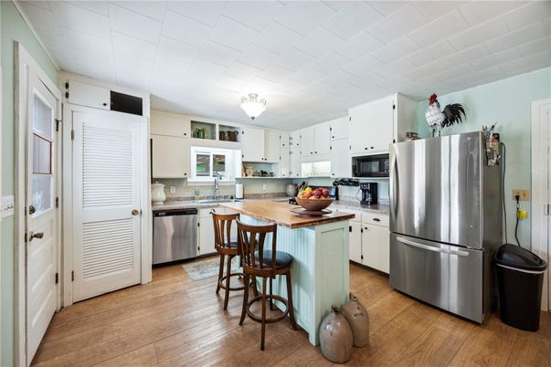 Interior, Kitchen, Stainless Steel Appliances, Wood Texture Flooring