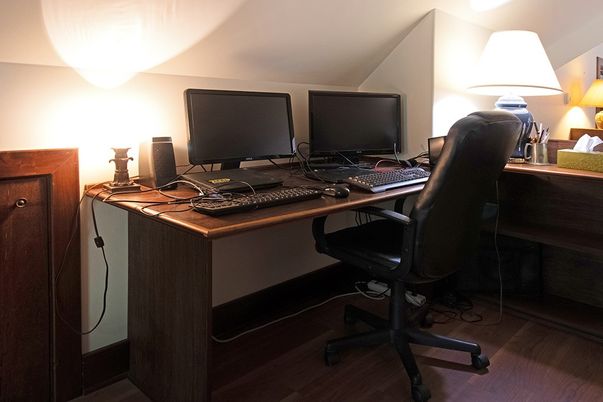 Home Office, Interior, Wood Texture Flooring