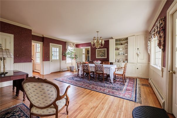 Chandelier, Dining room, Interior, Wood Texture Flooring