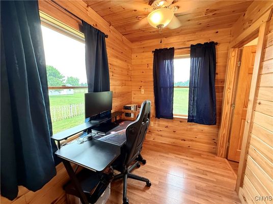 Home Office, Interior, Wooden Ceilings, Wood Texture Flooring, Wooden Walls